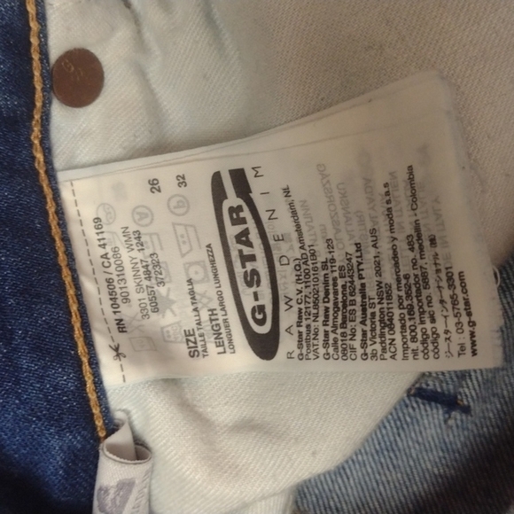 G-star raw 3301 jeans size 26x32 - Picture 3 of 5